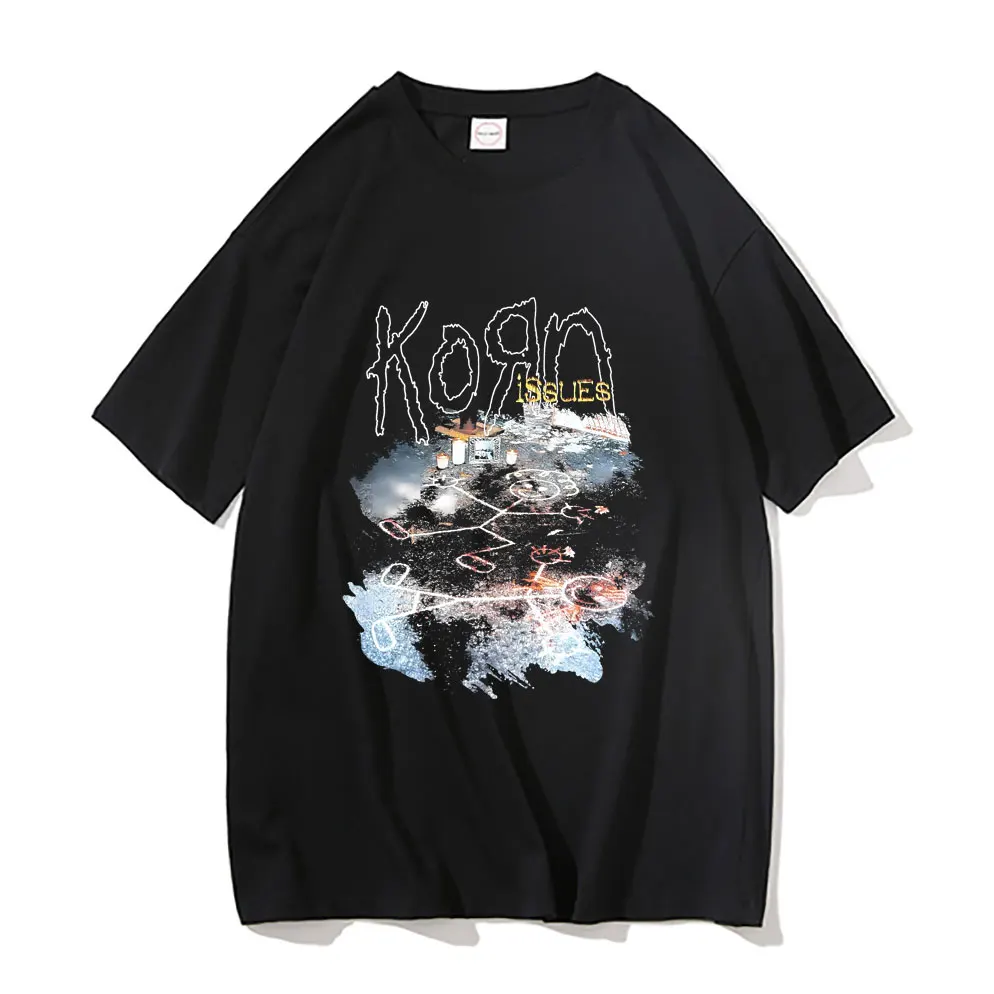 Vintage Rock Band Korn Issues Graphic T Shirts Rare Nu Metal Music T-shirt Men Punk T-shirts Male Women Gothic Oversized Tshirt