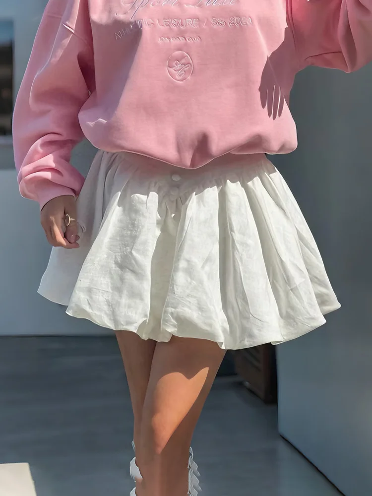 

Летняя повседневная белая юбка Tossy для женщин, однотонная, с высокой талией, плиссированная, для пляжа и отпуска, базовая одежда, женская пышная юбка в стиле Y2K