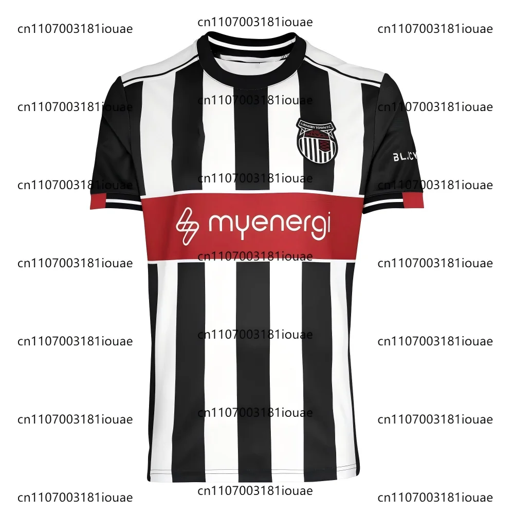 2025-26 موسم غريمسبي تاون هوم آند أواي قمصان كرة القدم ثلاثية الأبعاد مطبوعة قصيرة الأكمام تي شيرت رياضي نفسها للبالغين والأطفال