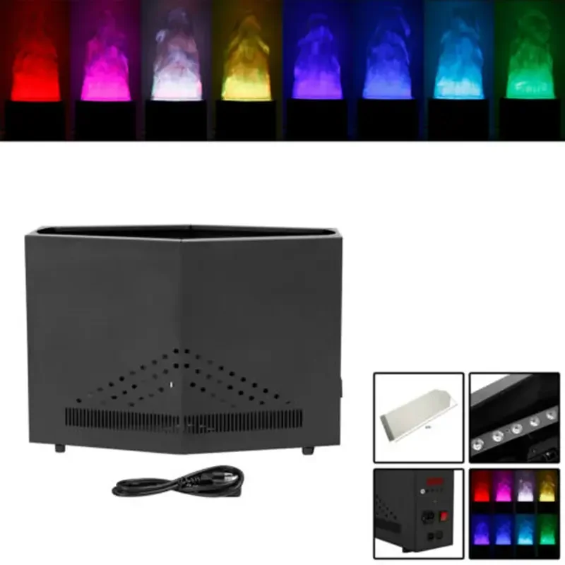 equipamento de palco profissional rgb led flame machine lampada colorida para shows dj bar full color silk flame effect light 120w 01