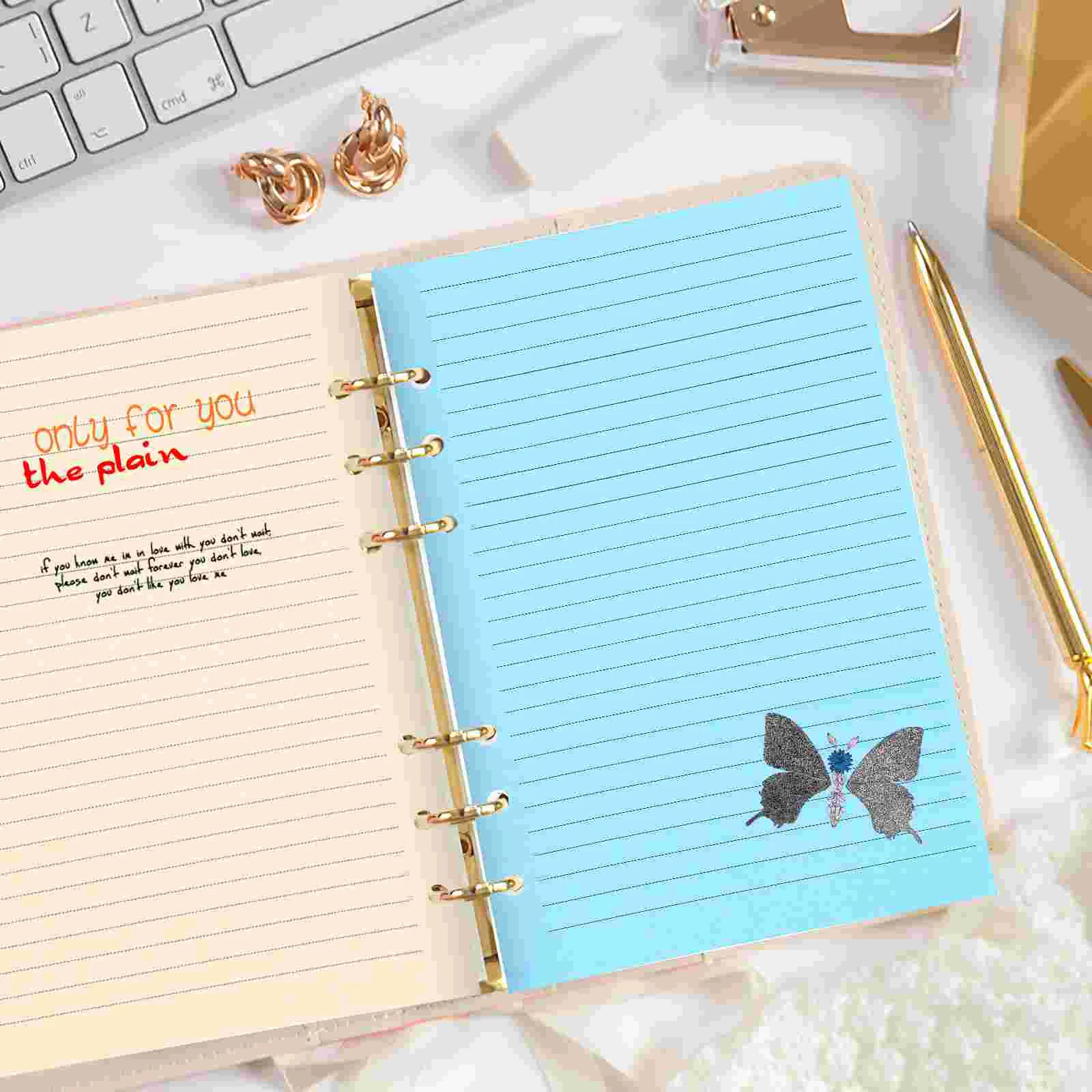 Imagem -04 - Caderno Diário Colorido Planejador ao Vivo Enchimento Papel Recarga Forrado a5 Pasta Furos Inserções Folha Solta 50 Peças o