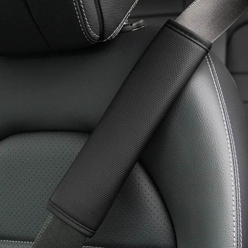 Car Seat Belt Cover Pore Pu Breathable Universal Auto Seat Belt Covers Cushion Protector Safety Belts Shoulder Protection 1pc