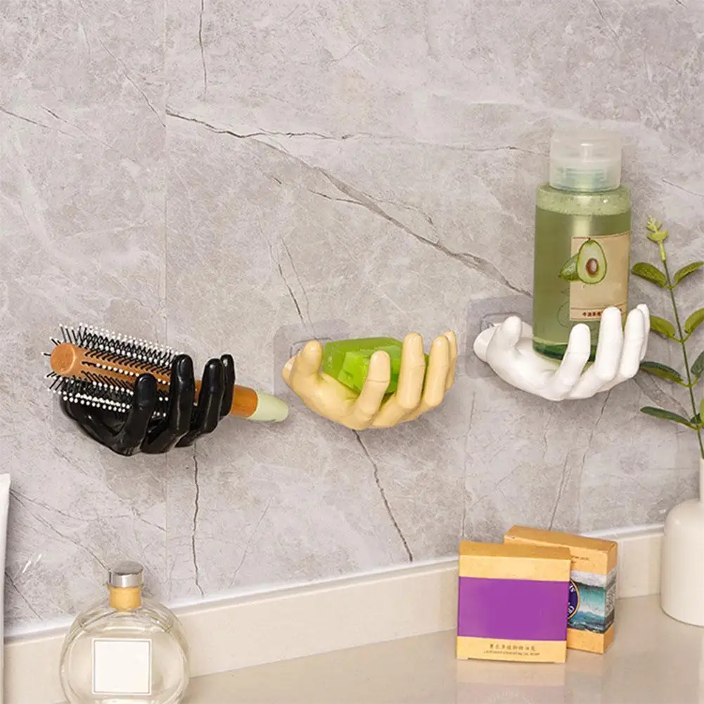 Funny Up Hook Soap Holder Finger Hand Shape Design Rack Hanger Storage Wall Hooks Display Decor Bathroom W1f6