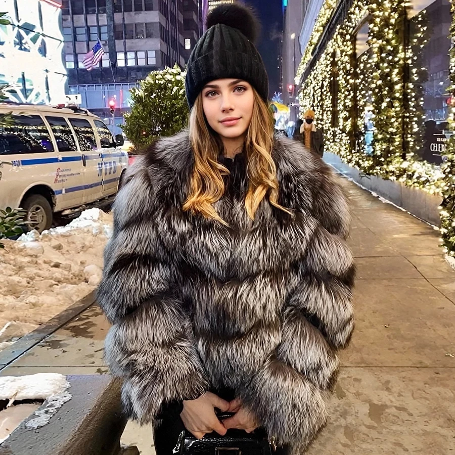 

Шуба из натурального лисьего меха, хит продаж, короткая шуба из натурального меха