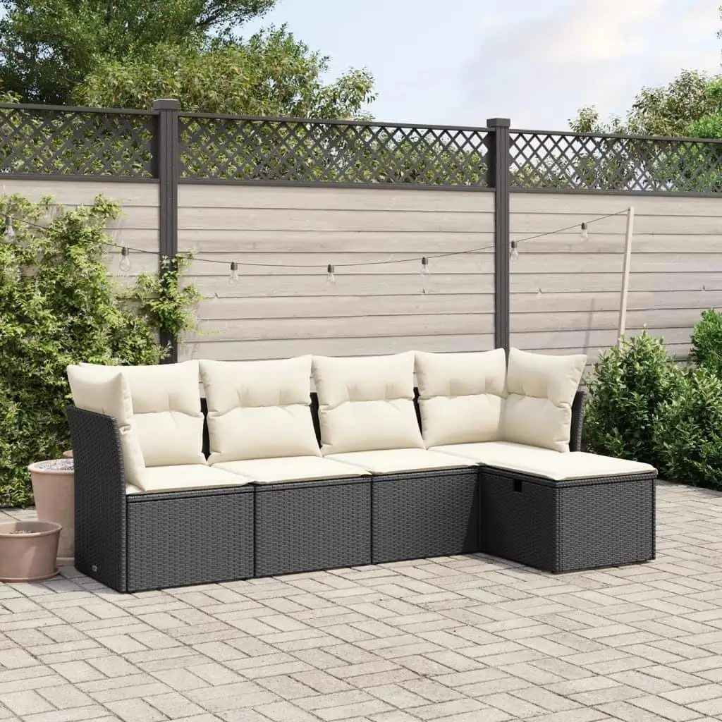 

Large Modular Black PE Rattan Garden Sofa Set Comfortable Outdoor Furniture Sectional Seating for Patio and Backyard