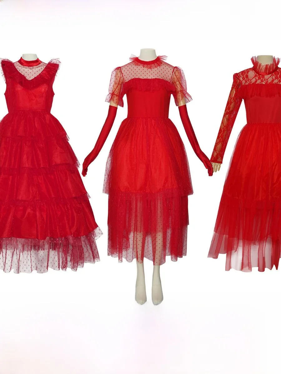 

Новый Хэллоуин Призрачный Ешьте Костюм Волшебника Красная Юбка Bug Juice Лидия Косплей Костюм Выступления Дизайн Женская Моя