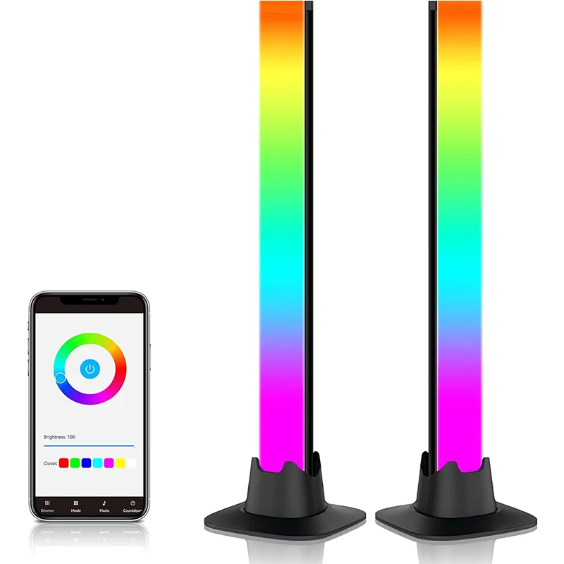 Barre lumineuse LED intelligente pour les joueurs, lumières ambiantes de jeu, lampe de décoration, modes et modes de scène, document Bluetooth,