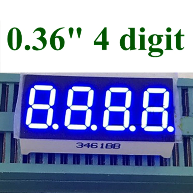 

20PCS Blue 0.36 inch 4 Digit 7 Segment digital Light LED Numeric Digital Display,Common Cathode 0.36" 0.36in digit tube