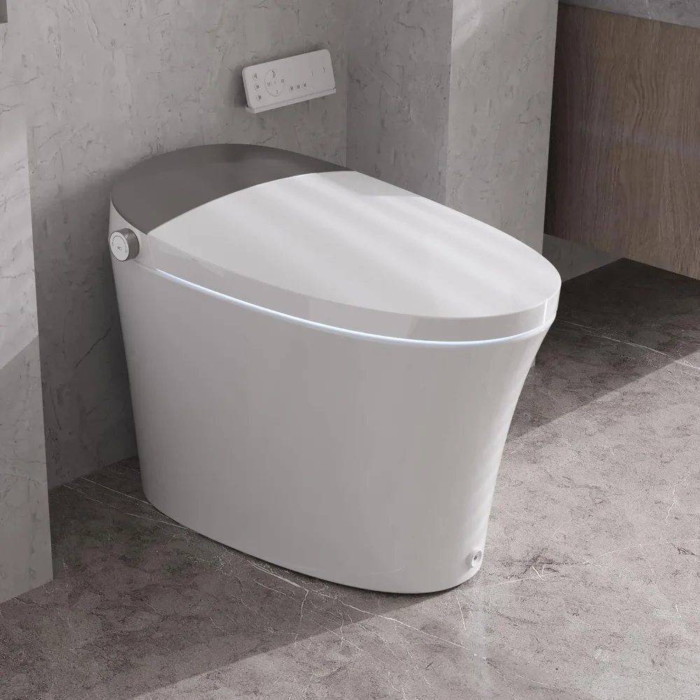 

Luxury Smart Toilet with Bidet, Tankless, Heated Seat, Warm Water, Dryer, Night Light, Remote (Bidet Seat)