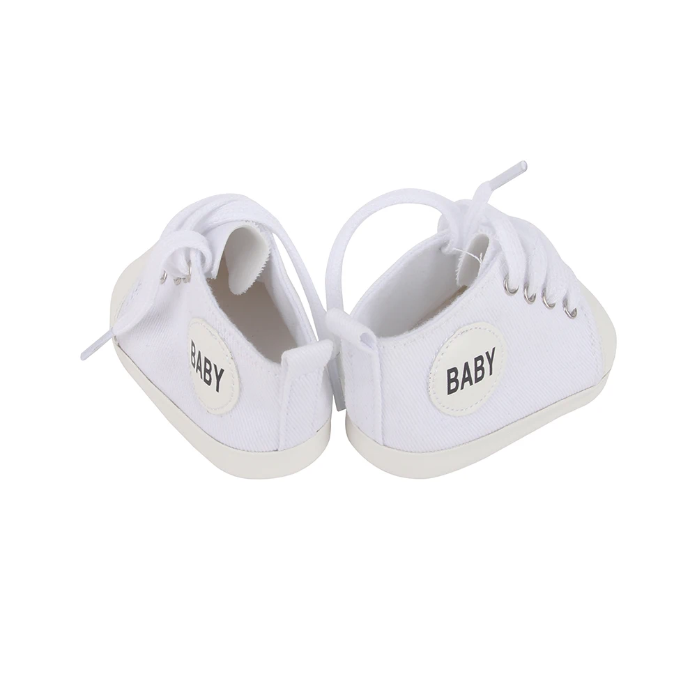 New 9cm Canvas Doll Shoes For Baby Girl Reborn Dolls White Sneakers Boots For Baby New Born Doll 1/3 Girl Dolls Girl's Gift Toy