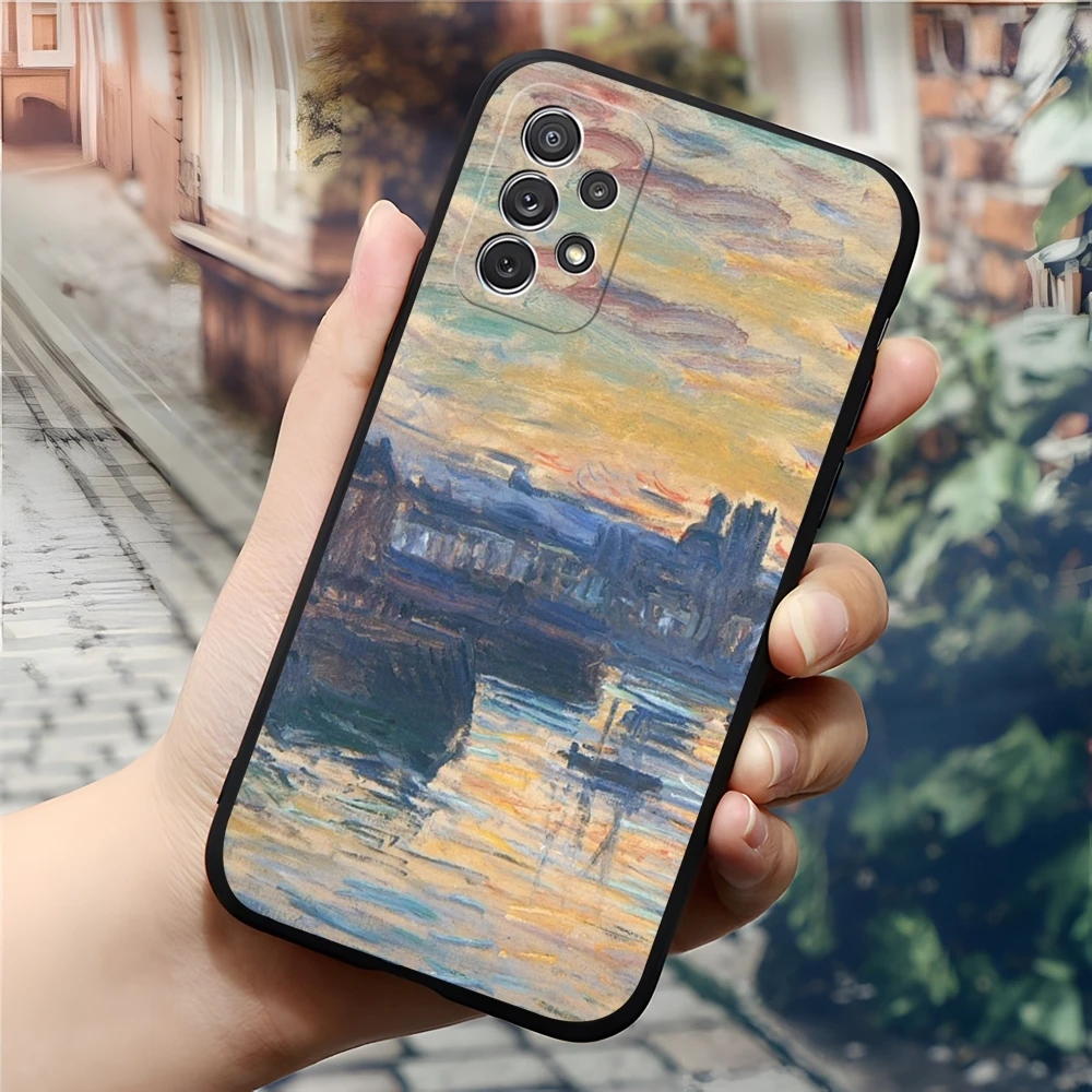 Monet oil painting Art Phone Case for Samsung Galaxy S24 S23 S22 S20 S21 Ultra Fe Plus M54 A34 A54 A24 A52 A53 Coque