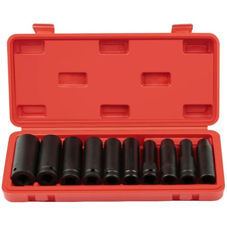 

Suitable for factory direct sales of molybdenum steel pneumatic air gun 1/2 Dafei hexagonal long sleeve 10-piece set 10PCS tool