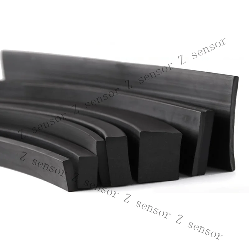 Z+ Solid Black Nitrile NBR Rubber Sealing Strip Thick 3/4/5/6/8-30mm Width 4-70mm