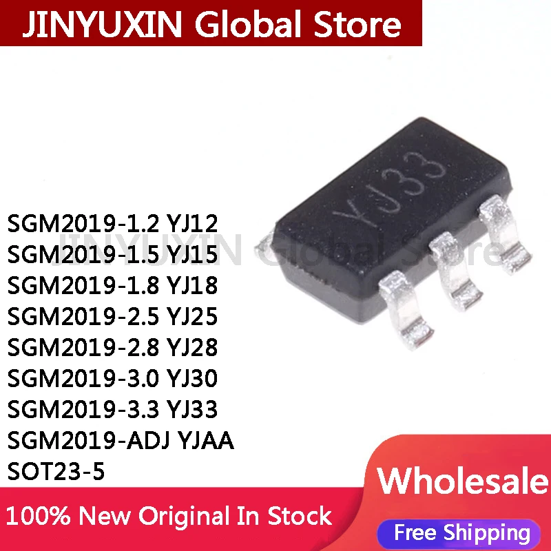 50Pcs SGM2019-1.2 YJ12 SGM2019-1.5 YJ15 SGM2019-1.8 YJ18 SGM2019-2.5 YJ25 2.8 YJ28 3.0 YJ30 SGM2019 3.3 YJ33 ADJ YJAA SOT23-5 IC