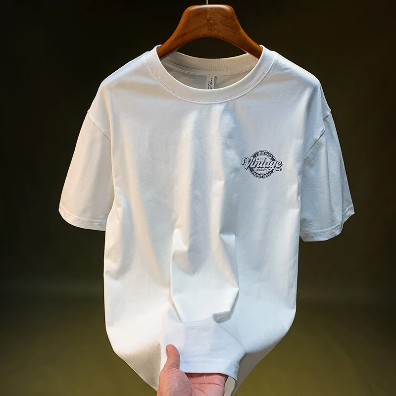 Bedrukt T-shirt met korte mouwen heren zomer nieuwe stijl Amerikaanse casual losse, zweetabsorberende, ademende dunne mode-top