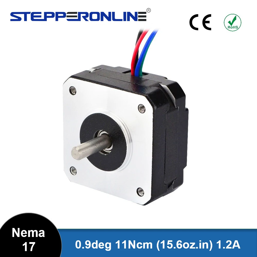 STEPPERONLINE 0.9 Degree Nema 17 Stepper Motor 11Ncm/15.6oz.in 1.2A 42x42x22mm 4-lead Nema17 Step Motor DIY CNC 3D Printer