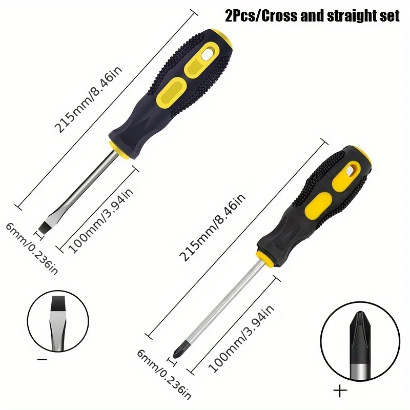 Magnetic Tip Screwdriver Set, Phillips and Flat, Professional Cushion Grip | Hand Tools Set image 5