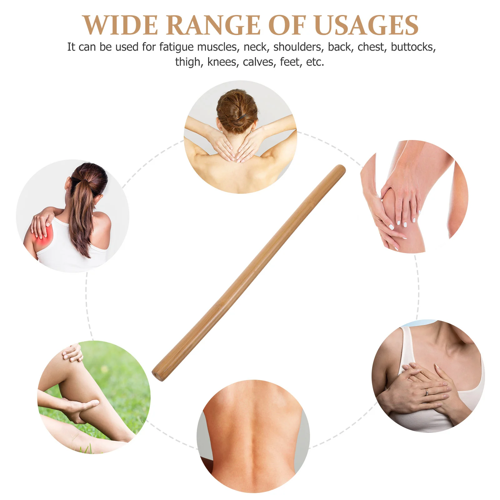 Bamboo Massage Stick Body Massager Massaging Tool Back Sticks Manual Shoulder Muscle Travel