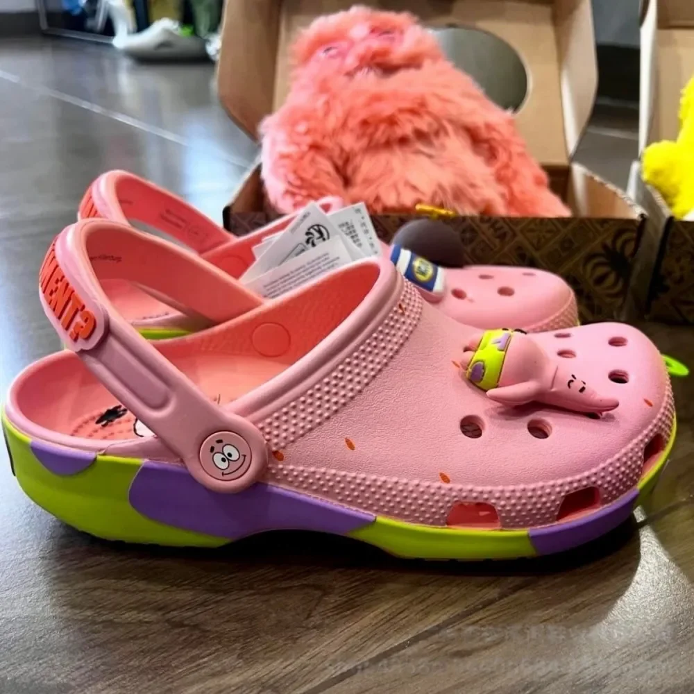 Zuecos de dibujos animados para parejas, sandalias de verano para playa, antideslizantes, de EVA, con punta cerrada, cómodas, ultra frescas, nuevas, regalo, zapatos de anime de Bob Esponja y Patricio Estrella