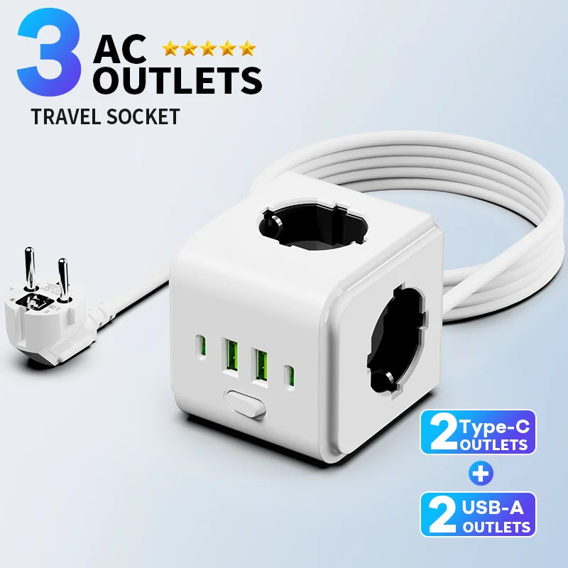 7-in-1  power strip Magic Cube Type Transformer Power Strip 