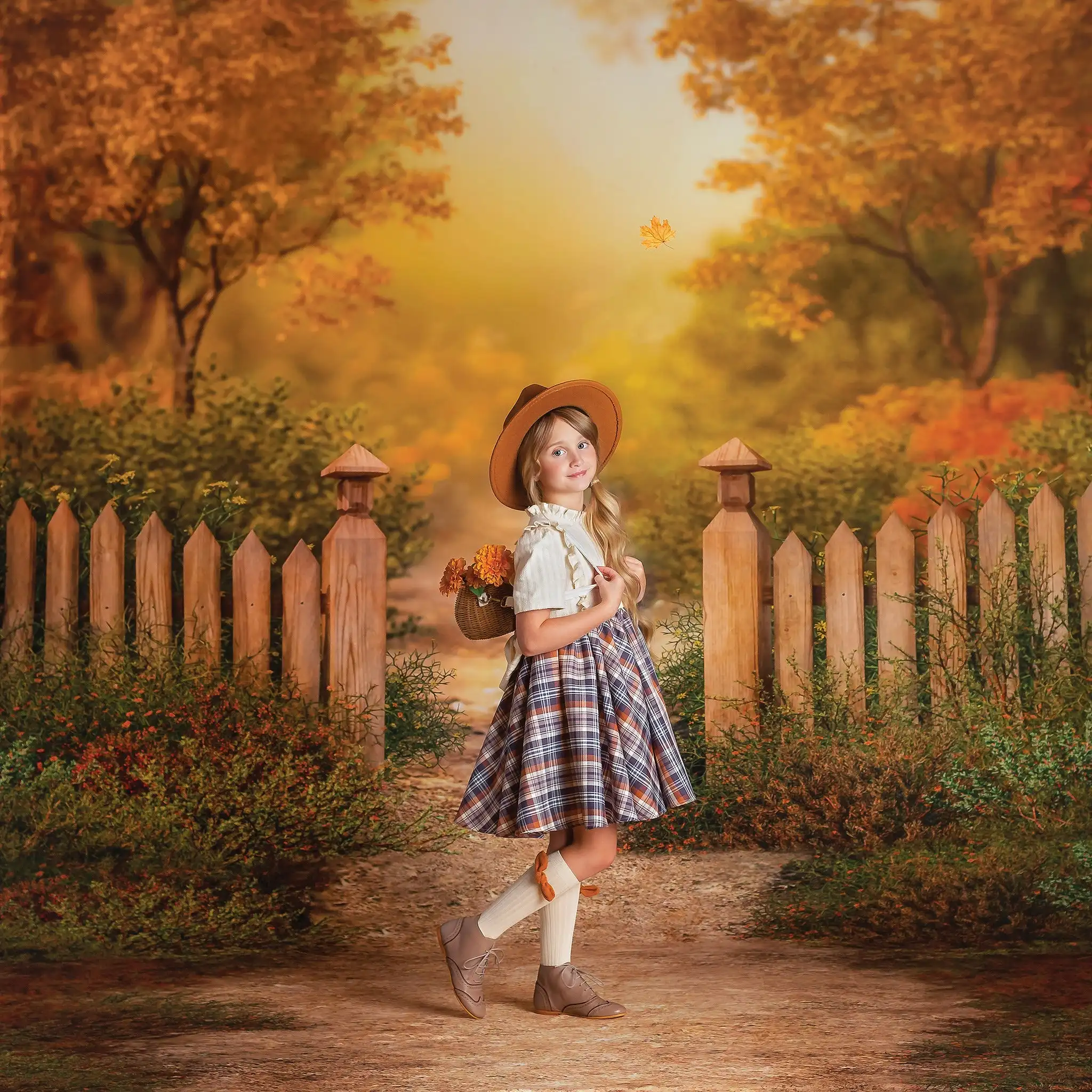 Autumn Forest Trail Backdrops Kids Adult Photography Child Family Photocall Decors Backgrounds