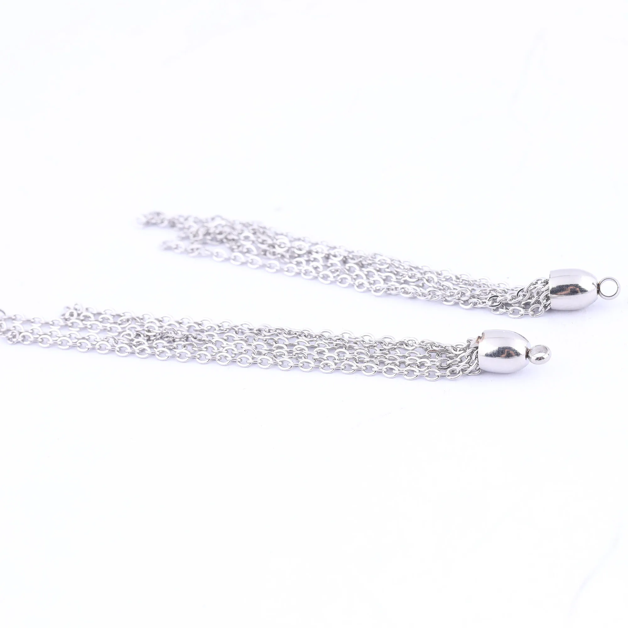 10 szt. Stalowy łańcuch frędzle na kolczyki wyroby biżuteryjne diy akcesoria 80mm długości