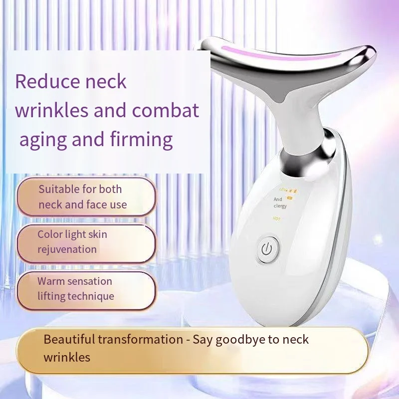 Terapia de led vermelho anti idade cuidados faciais 7 cores led pele firme removedor de rugas facial pescoço levantamento massageador