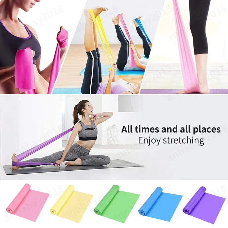 Yoga Pilates Elastic Resistance Band Home Fitness Bodybuilding Exercise Equipment Rehabilitation Strength Training Sport Workout