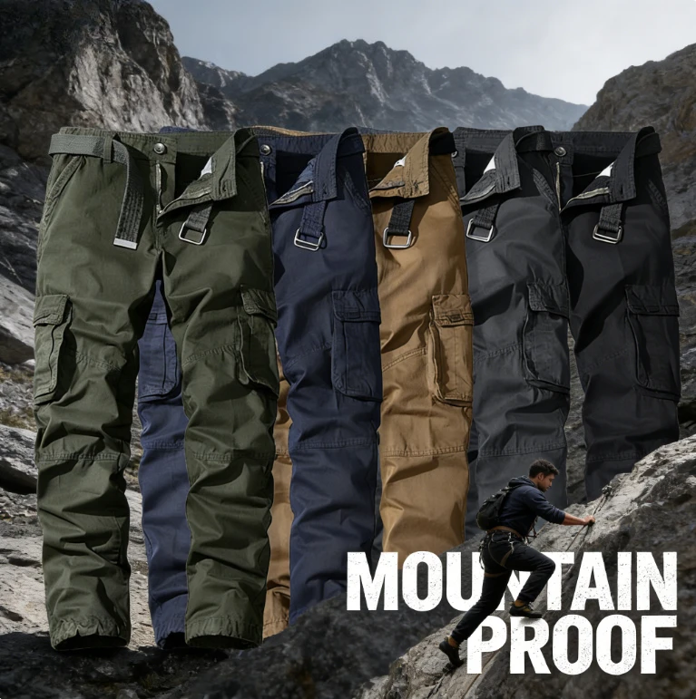 

Mens Casual Cargo Pants Spring Autumn Straight Leg Multi-pocket Trendy Brand Outdoor Trousers Loose Fit Workwear Pants For Men