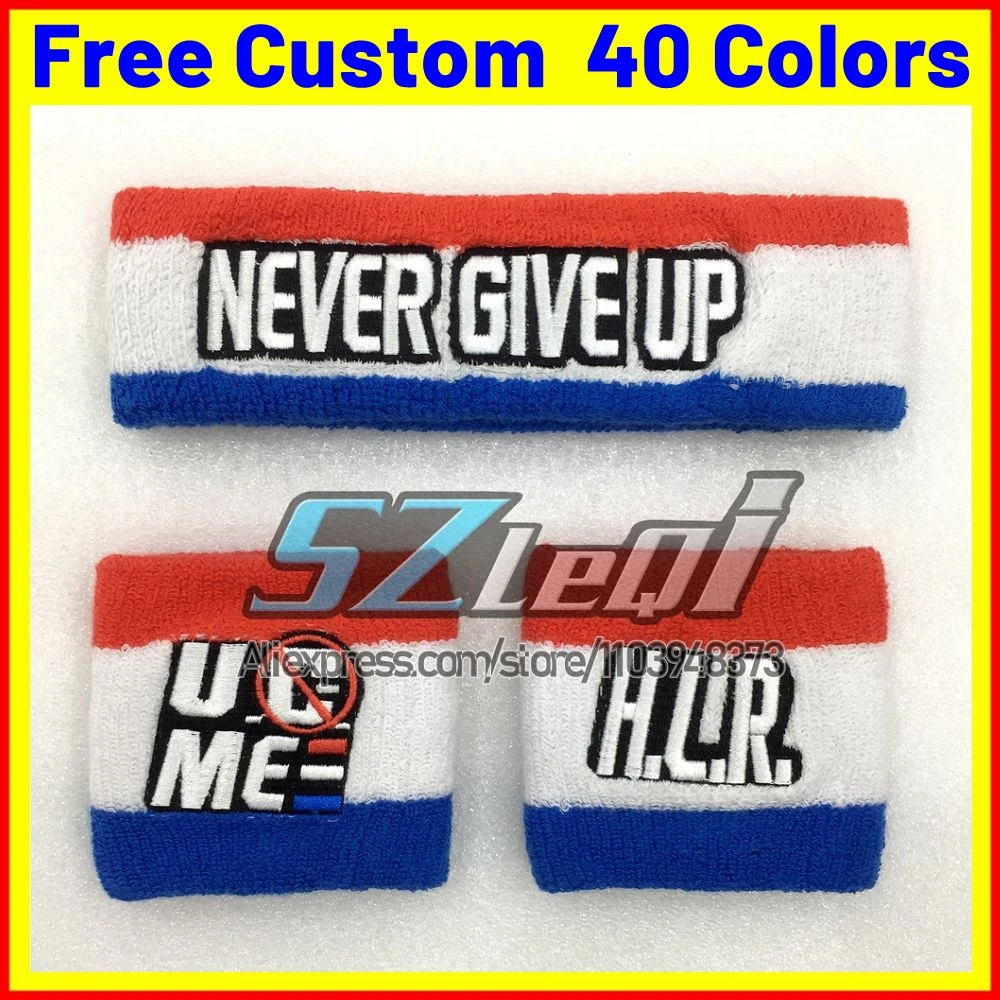 Cotton Embroidery Wrist Sweatband Tennis Wrestling Sports Wristband Volleyball Gym Wrist Brace Support Sweat Band Towel Bracelet