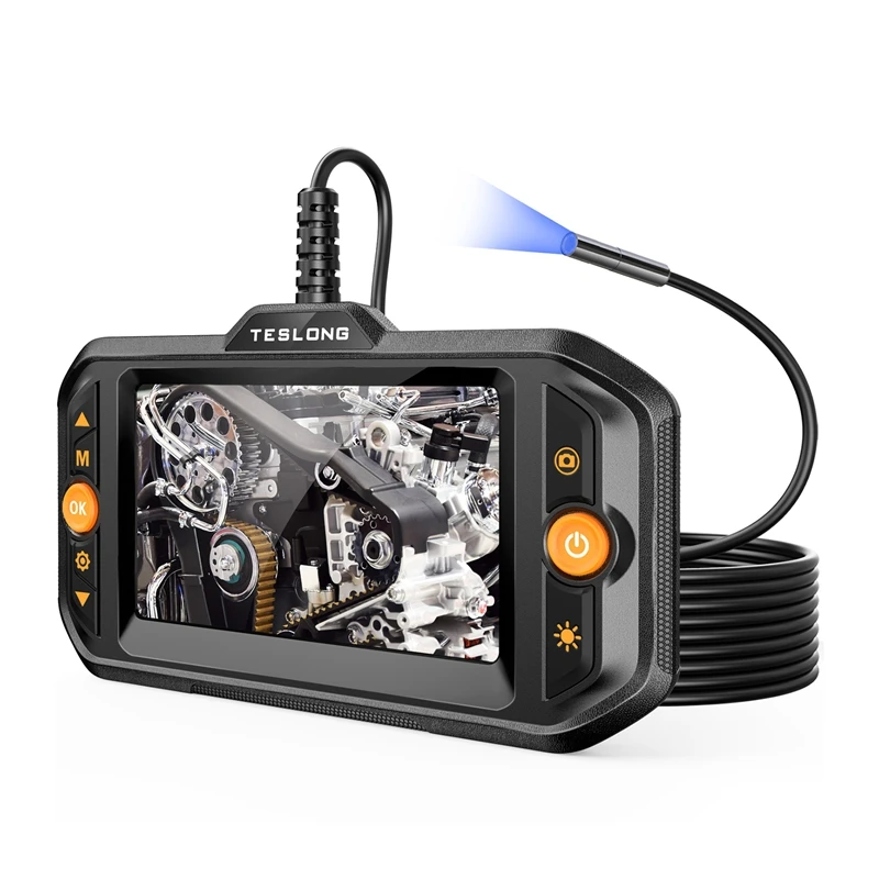 Teslong TS43 5.5Mm Lens Endoscope Camera With Light, 16.4Ft Flexible Camera Snake Probe For Sewer(4.3Inch IPS LCD)