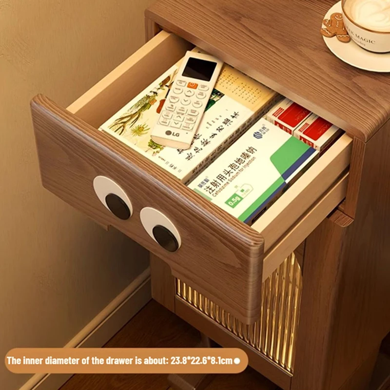 Solid Wood Robot Nightstands Creative Cabinet Living Room Sofa Modern Coffee Table Design Side Table Storage Home Furniture