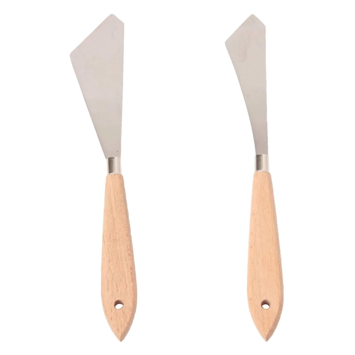 

2 Pcs Painting Knife Wood Handle and Metal Blade for Art and Paint