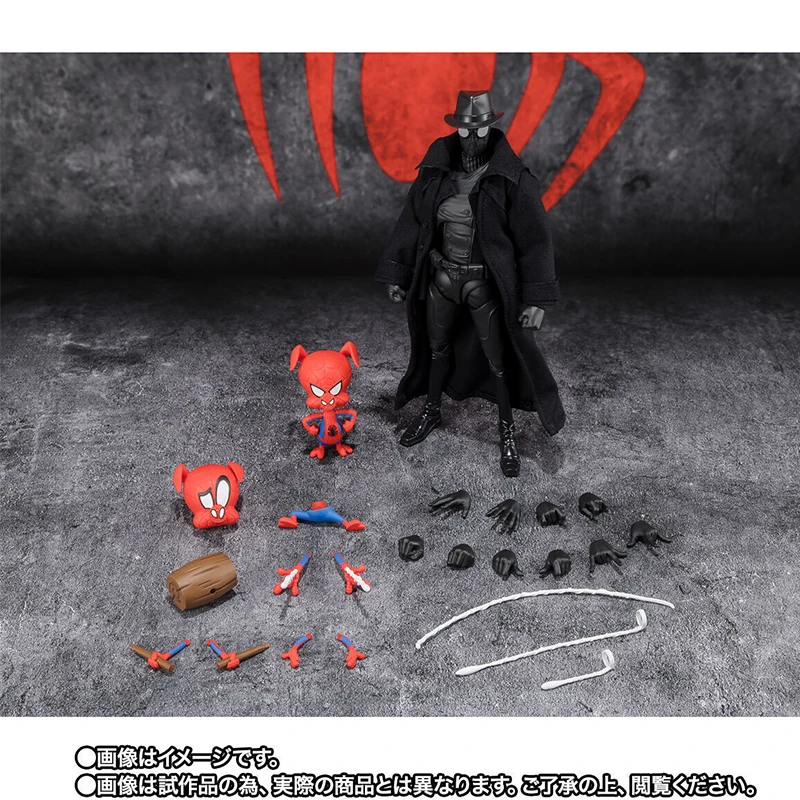 100% Original TAMASHII Bandai Sh Figuarts Shf Spider Ham Spiderman Noir modelo de figuras de acción colección de juguetes