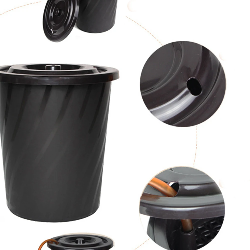

Tea Dross Bucket Trash Can Holder Container Fashion Design Practical Home Kitchen Office Black Lids Storage Clean Tidy