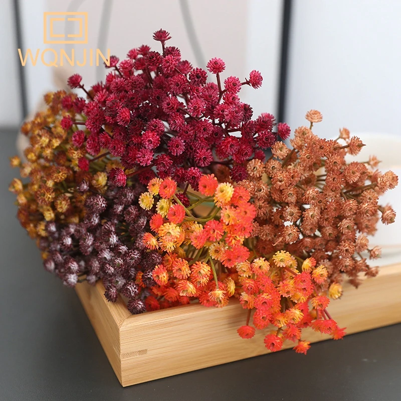 Simulierte Blumen, 3 teile/los, Retro-Herbst babys breath, kleine Blumen sträuße Blumen für die Heim dekoration, Blumen arrangement zubehör – Detail 5