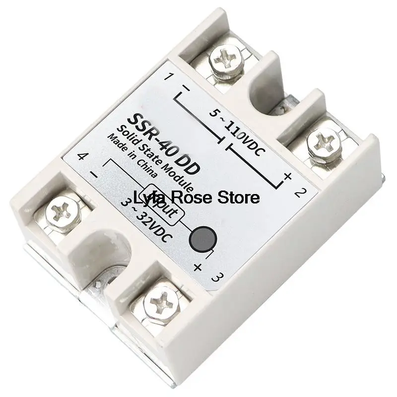 Single Phase Solid State Relay SSR-10DD 25DD 40DD 60DD 80DD 100DD  Input 3-32V DC Output 5~110VDC