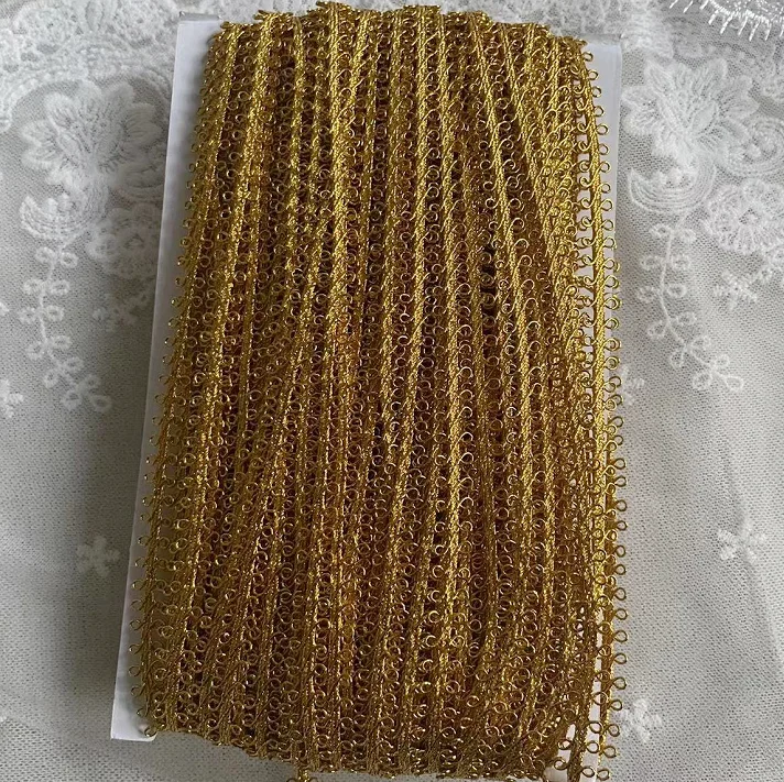 10Yards 1cm Gold Silver Braid Lace Trim Cosplay Costume Performance Stage Decoratiove Lace Ribbon DIY Sewing Apparel Edge Fabric