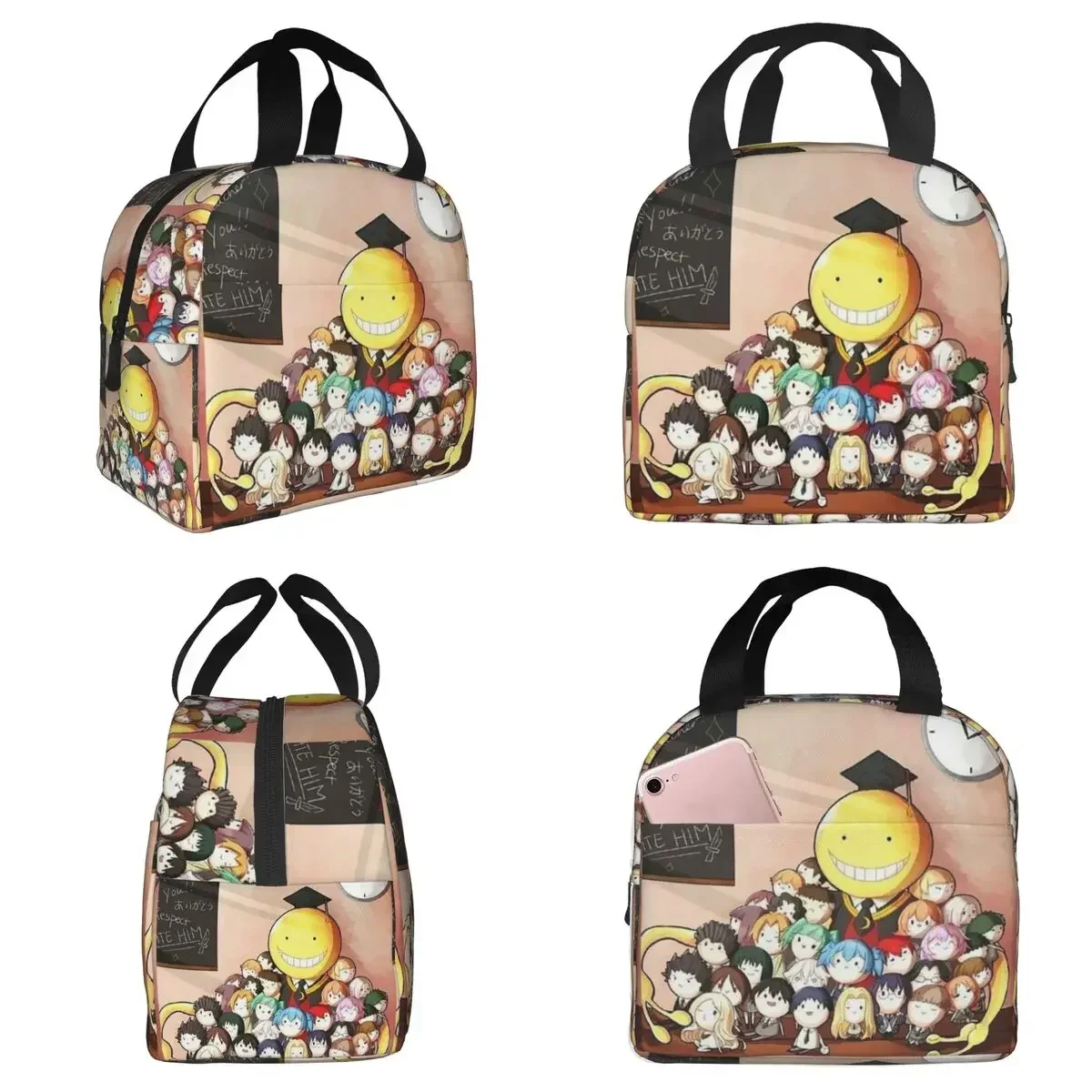 Assassination Classroom Octopus Koro Sensei Insulated Lunch Bag for Kids School Cooler Thermal Food Box Tote Lunch Boxes