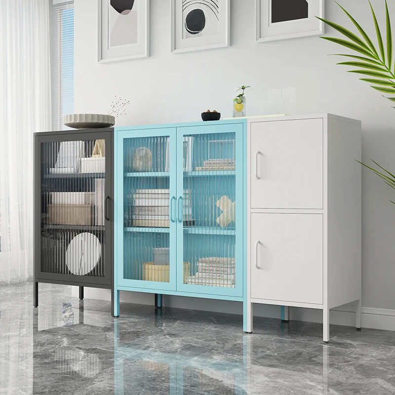 Tea and wine cabinet storage rack, wrought iron modern simple model, living room dining side storage