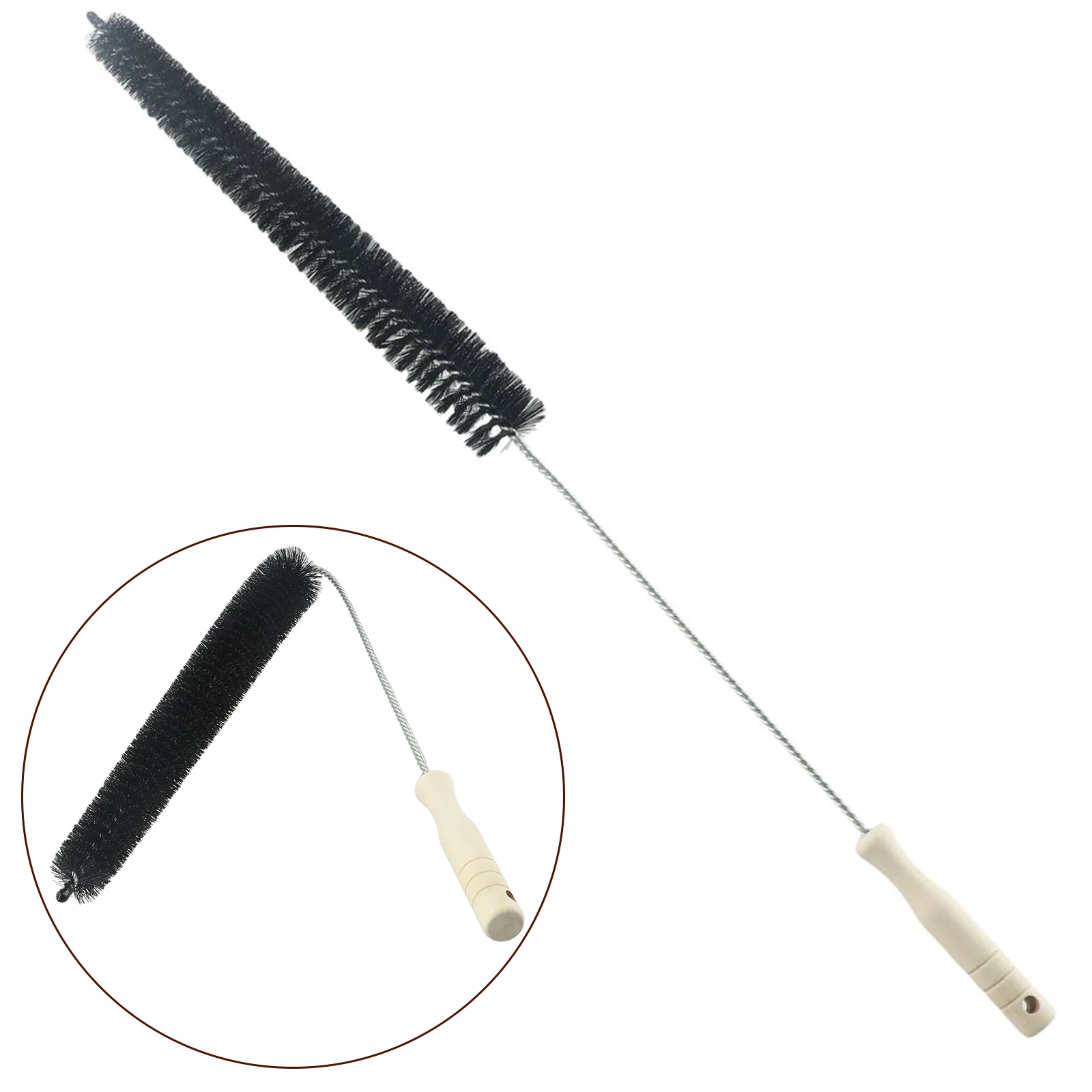 Radiator Cleaner Brush Black Multi-Purpose Bendable Long Thin Cleaner Duster 70cm Length For Outdoor Sinks Air Passages