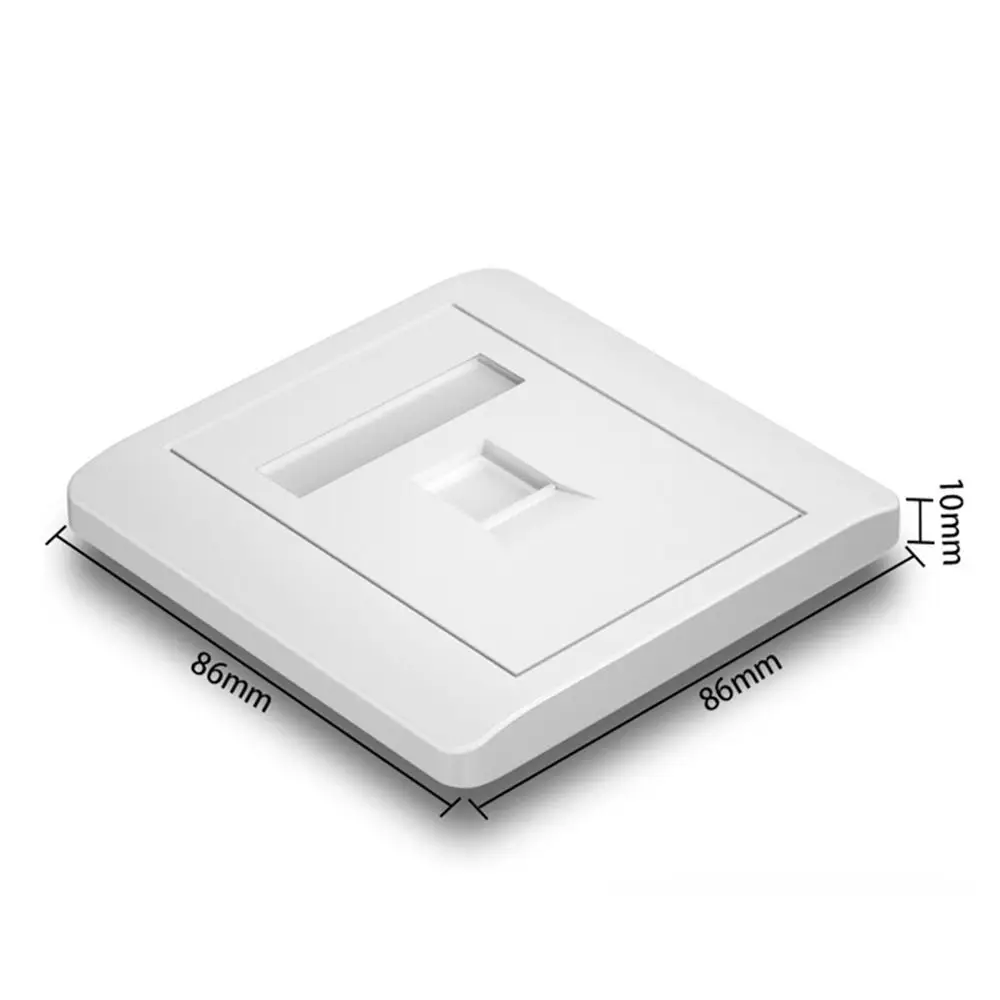 1Pcs 86 Type Network Wall Panel 1/2/3/4 Port RJ45 Connector RJ45 Outlet 8.5x8.5cm CAT5E CAT6 CAT6A CAT7 CAT8