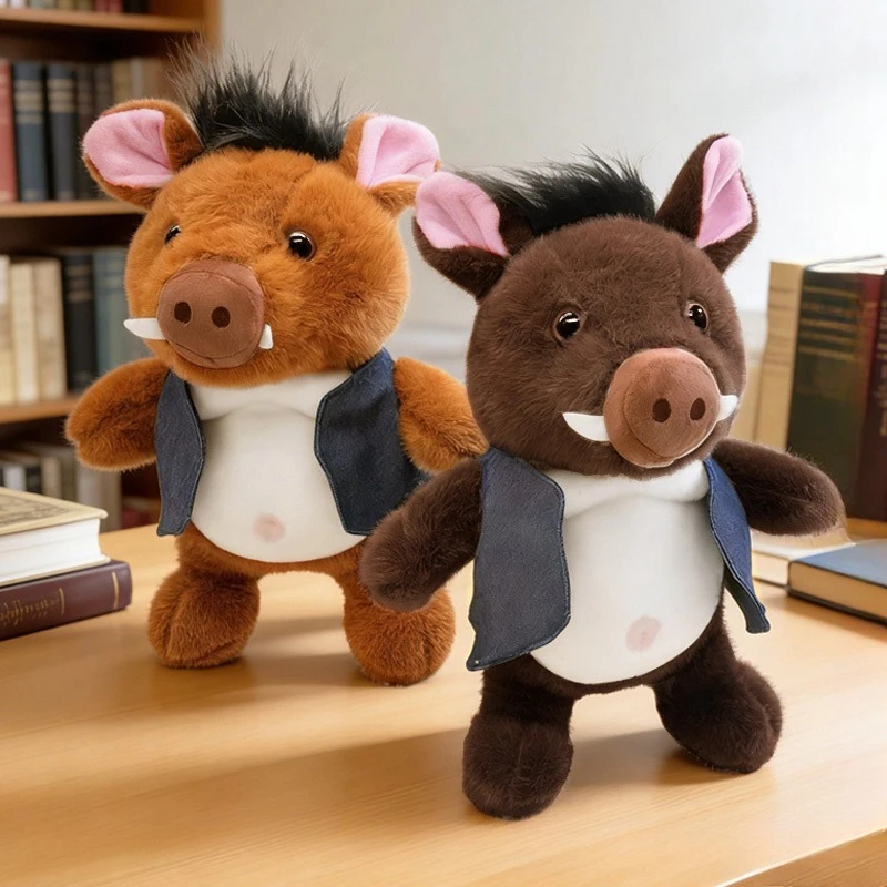 Cute Dressed Pig Plush Toy Cartoon Fluffy Piglet Doll Kawaii Wild Boar Stuffed Animal Soft Comfort Plushie Girls Sleeping Doll