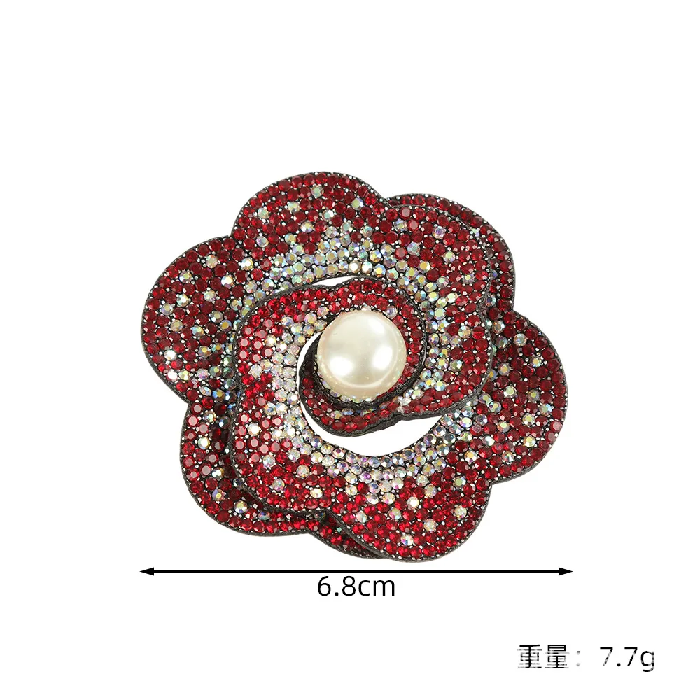 

Artificial Pearl Rhinestone Rose Brooch Women's Jewelry Accessory Pin Wedding Dress Banquet Party Gift Corsage