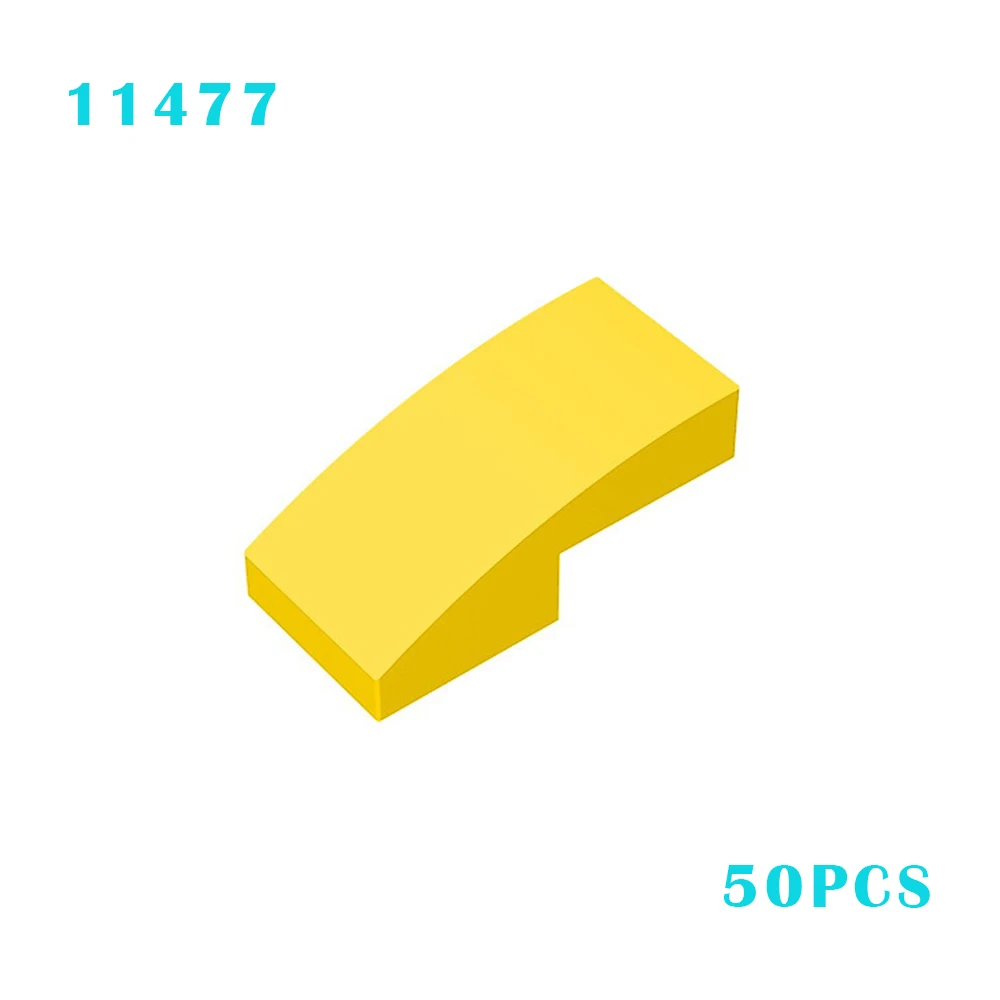 50 Stück 11477 gebogene 2x1-Steine für DIY-Bauprojekte, Sammlungen, modulares Spielzeug für technische MOC-Sets, Weihnachtsgeschenke