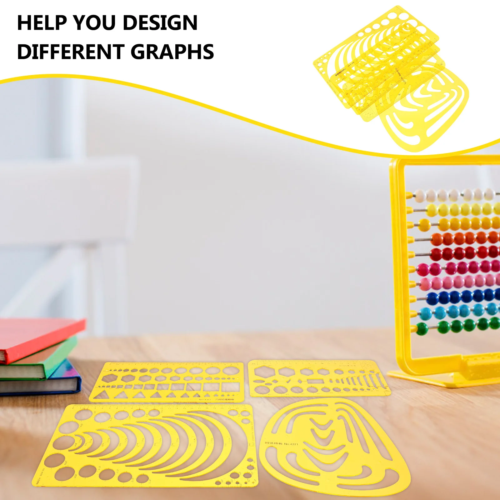 مجموعة مسطرة منحنية مكونة من 4 قطع قوالب هندسية برتقالية شفافة لرسم صياغة تصميم العمارة قياس مكتب المدرسة