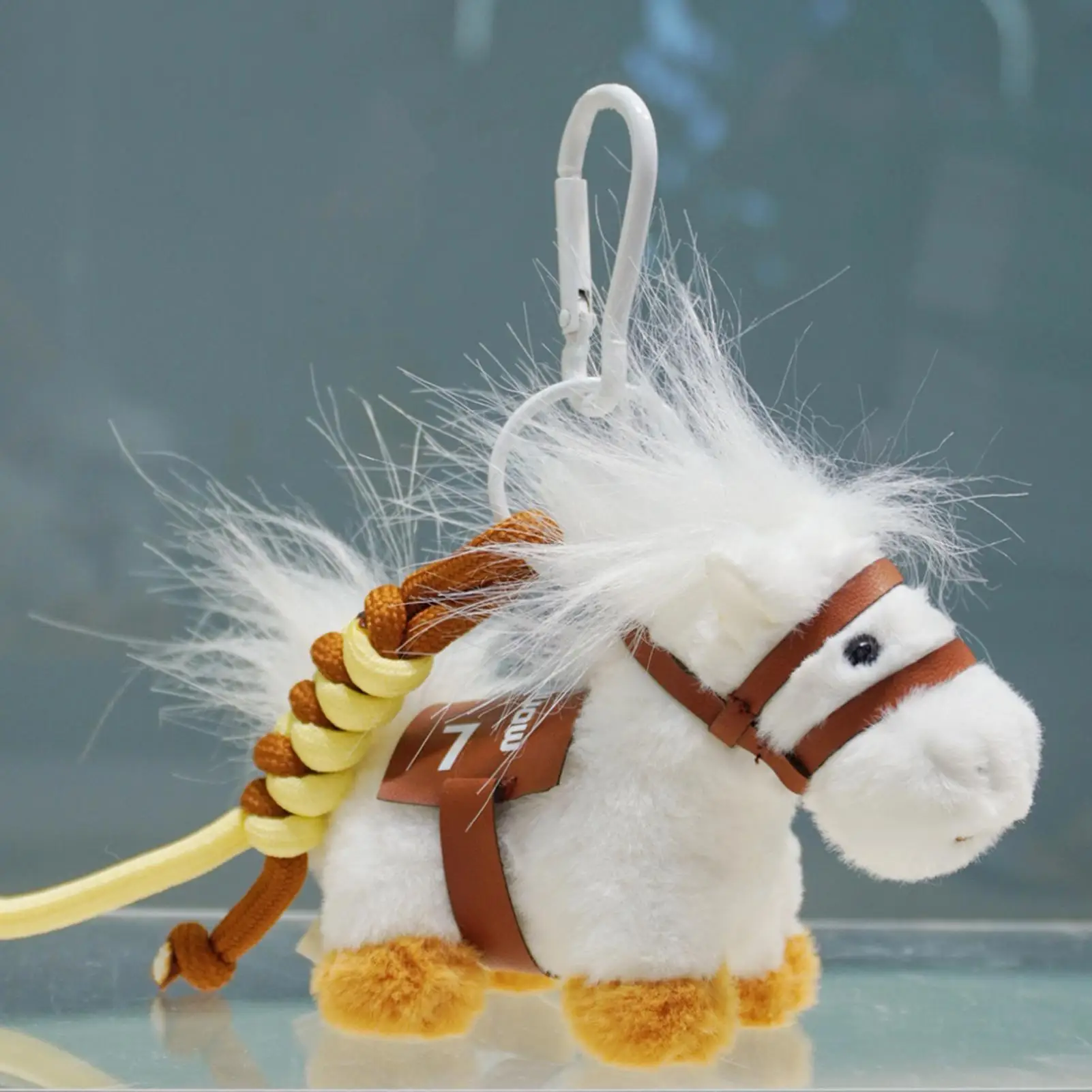 1Pcs Kawaii Life Like Animal Simulation Stuffed Zodiacs Horse Doll Bag Pendant Decoration 9CM Cute Mini Horse Keychian Plush Toy