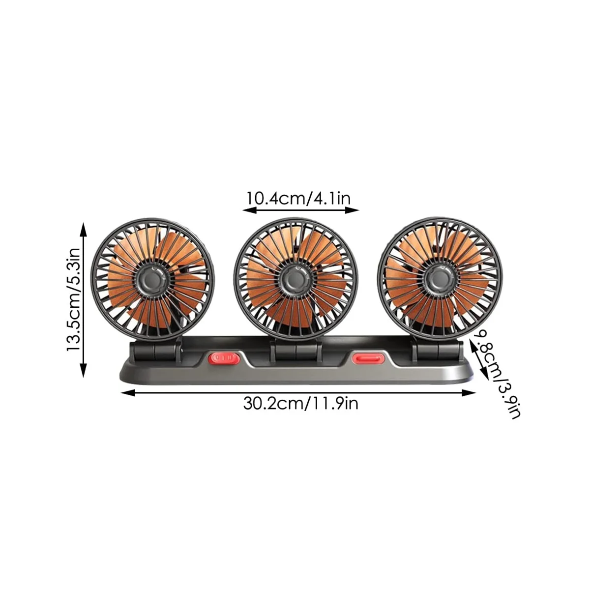 

Fan for Car Three-Head Fan for SUVs USB Cooling Air Small Personal Fan 2 Speeds Electric Fan for Truck Vehicle (24V)