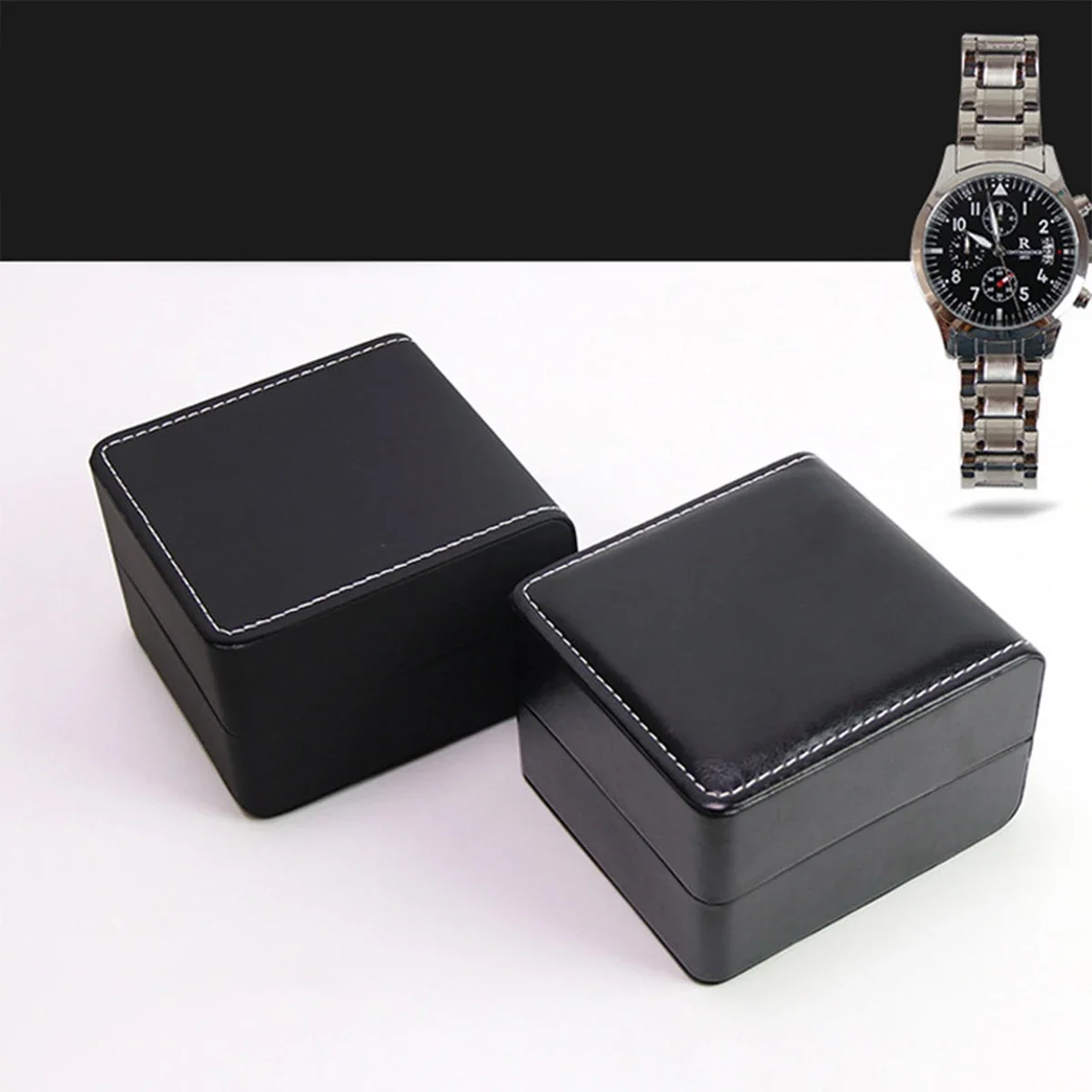 Watch Storage Box PU Single Watch Display Case Organizer Watch Holder Travel Jewelry Organizer For Women Men Gift