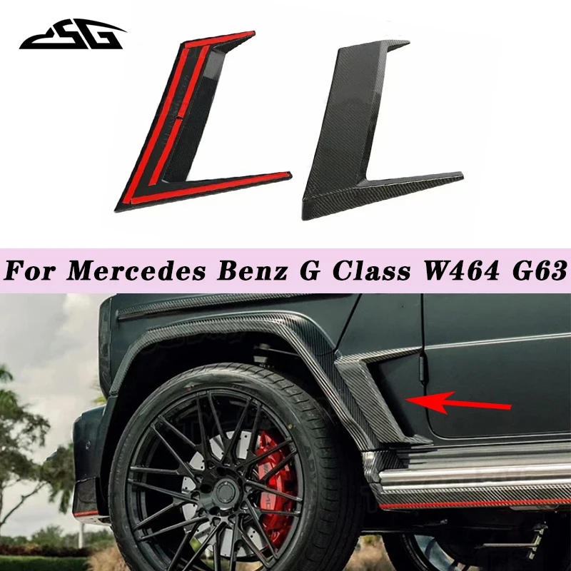

Для Mercedes Benz G Class W464 G63 G500 G550 2019-2023 гг. Двери автомобиля из углеродного волокна, сплиттер, боковые плавники, крыло, вентиляционное отверстие